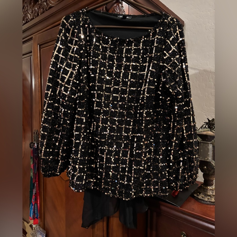 Prelude Black Sequin-Embellished Top